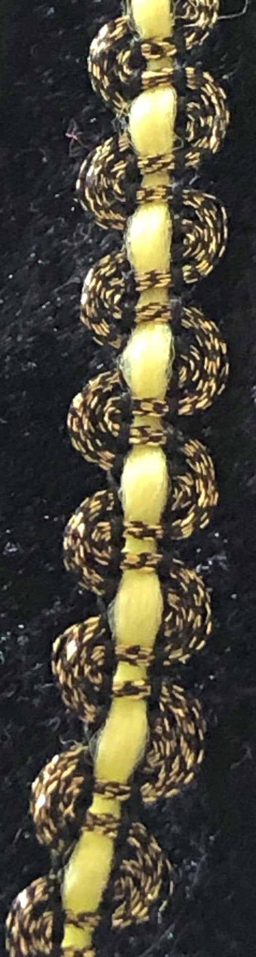 Gold, yellow and black trim - 2 metres