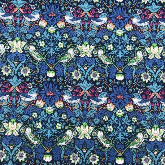 Liberty Fabric - Strawberry Thief blue