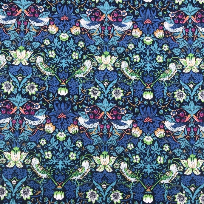 Liberty Fabric - Strawberry Thief blue