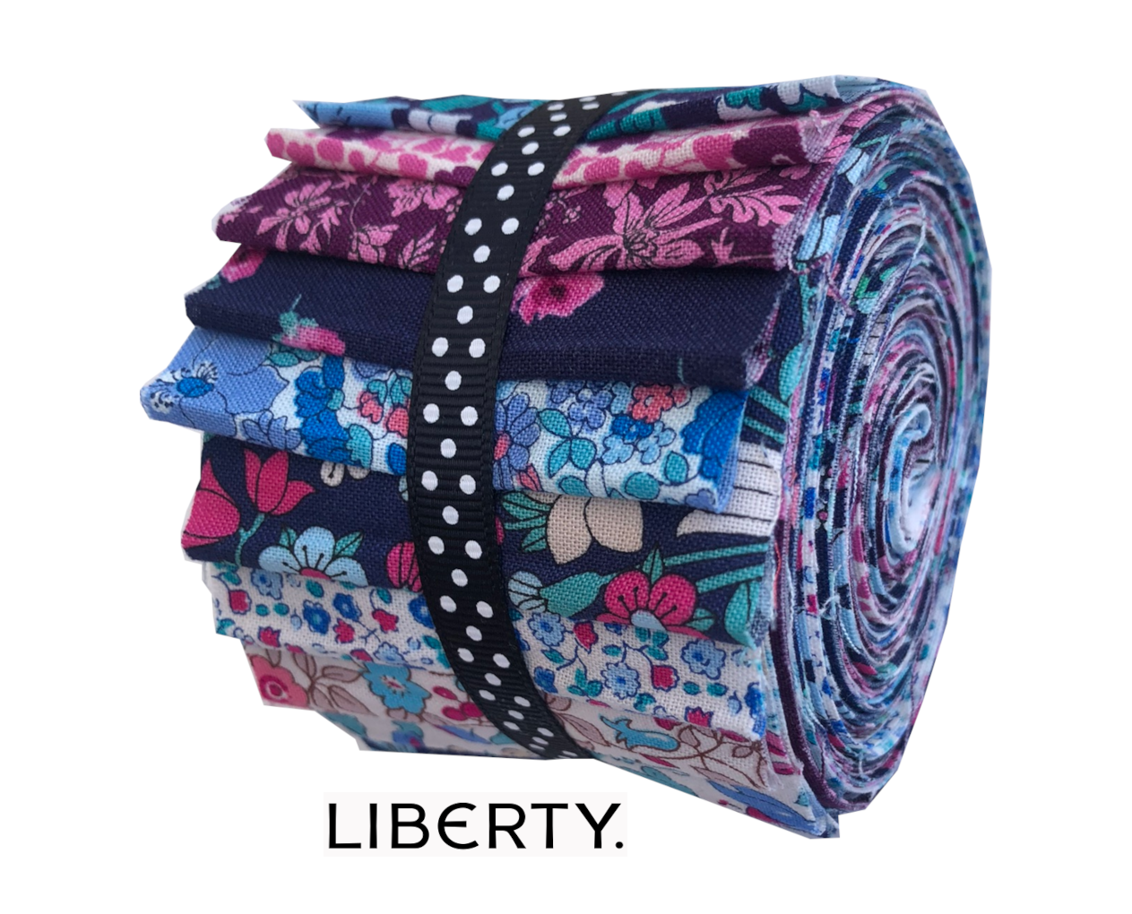 Liberty Quilting Cotton Jelly Roll - 15 Flower Show Midnight collection