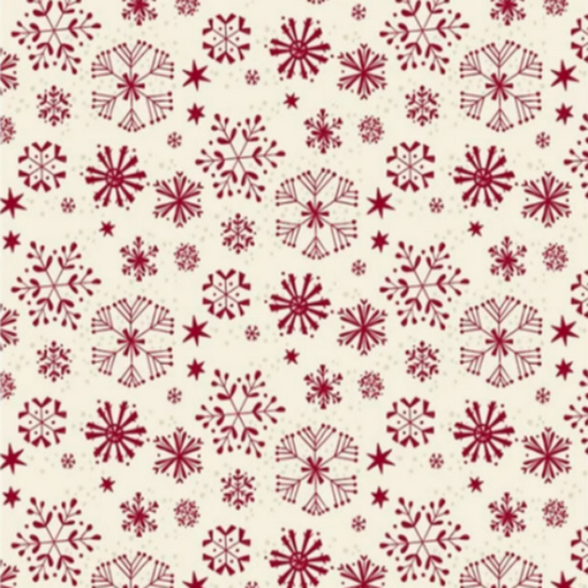 P&B Textiles Christmas Fabric, Snowflake Fabric - Christmas Miniatures Collection