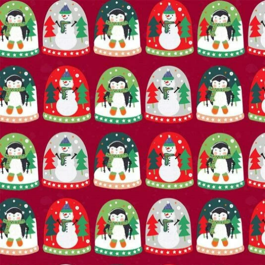 P&B Textiles Christmas Fabric, Snow Globe Fabric - Christmas Miniatures Collection