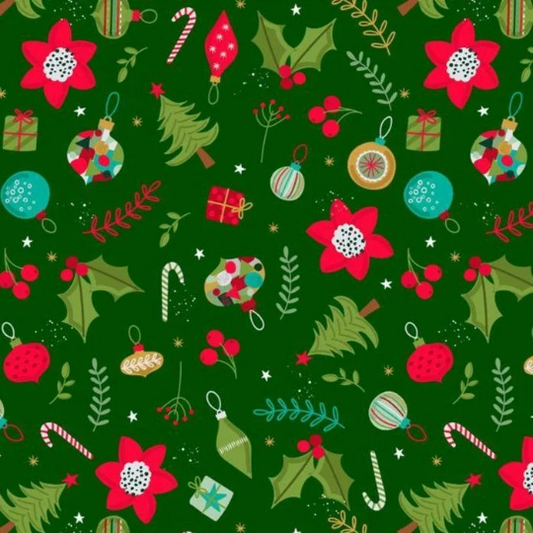 P&B Textiles Christmas Fabric - Christmas Miniatures Collection