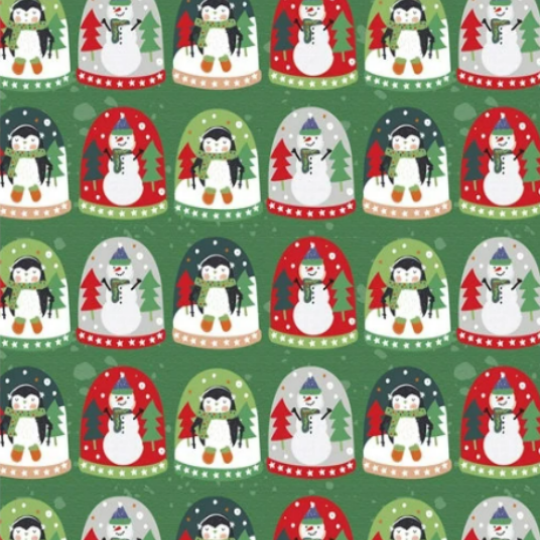 P&B Textiles Christmas Snow Globe Fabric - Christmas Miniatures Collection